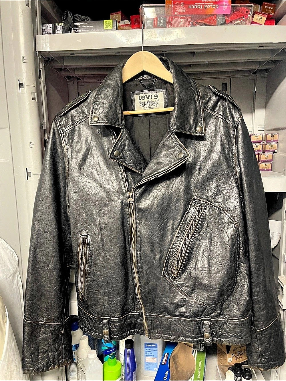 Levi's Black Leather Motorcycle Jacket